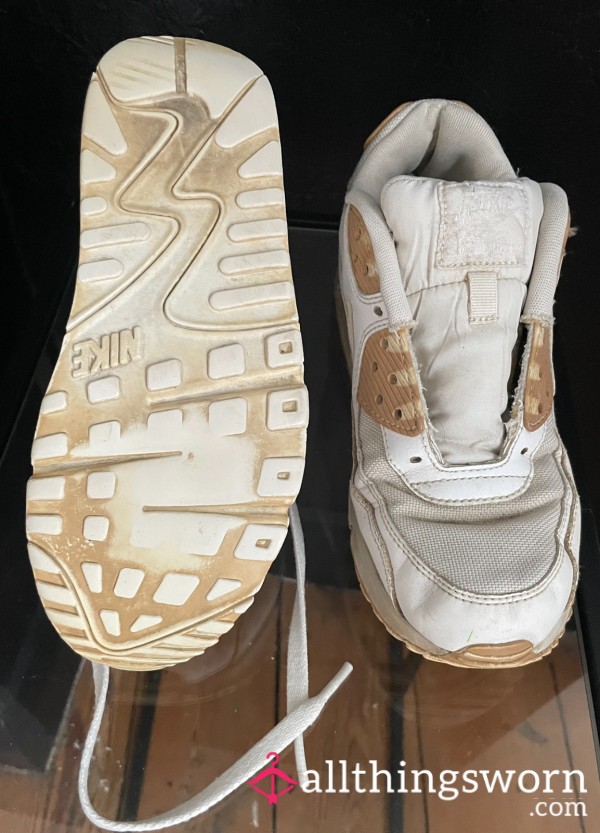 ⭐️Well Worn And Battered Once White Nike AirMax 90s