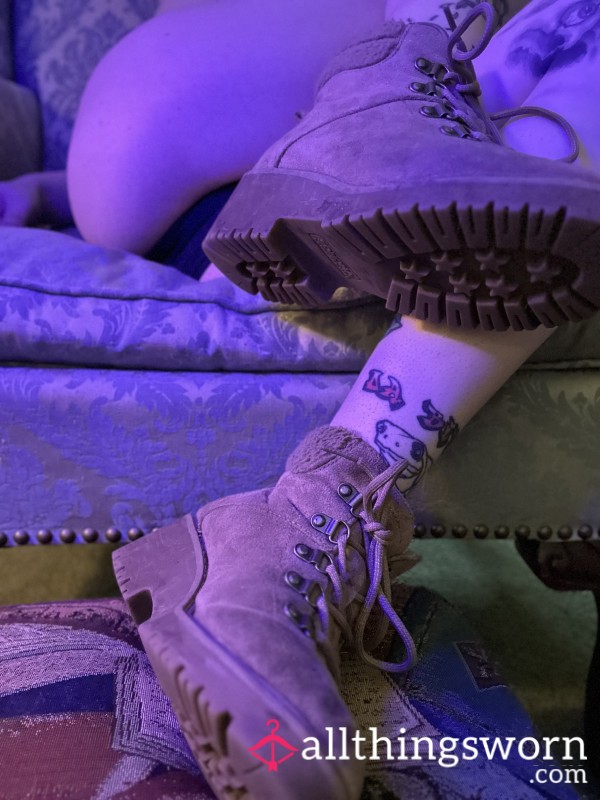 Well-Worn And ✨Filthy✨ Brown “Fuzzy” Boots ‼️