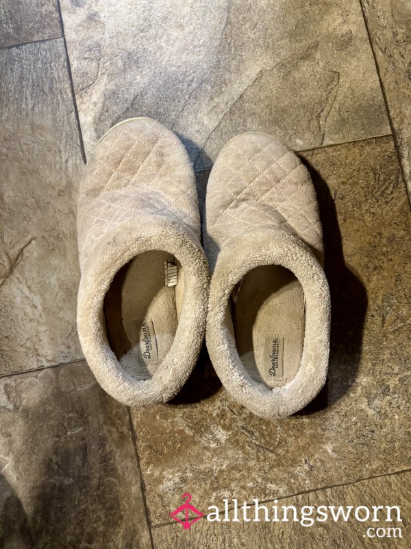 Well Worn And Loved Fuzzy Slippers