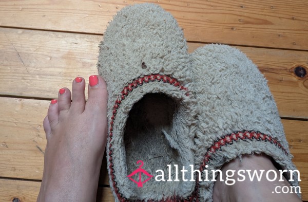 Well Worn And Loved Slippers, Very Smelly!