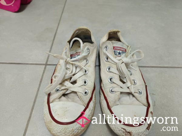 Well Worn And Smelly White Converse For Sale