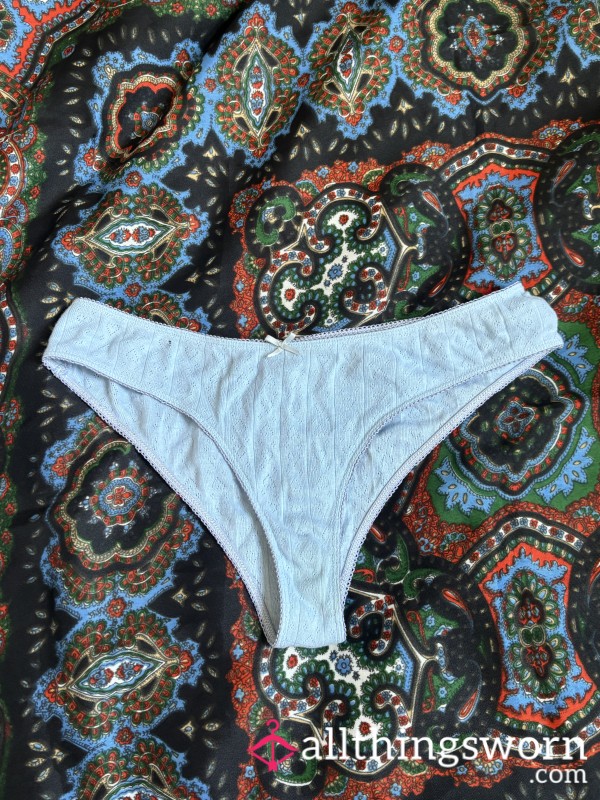 Well-worn + Sweaty Baby Blue Cotton Panties 💙