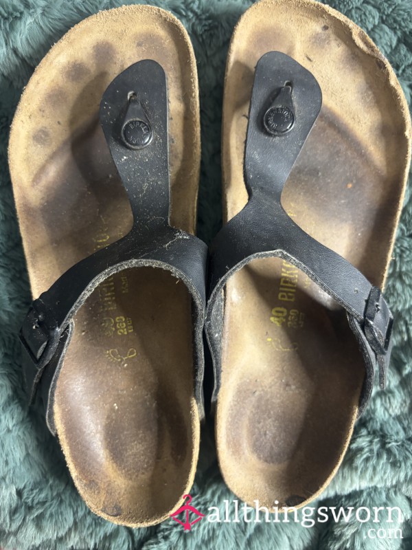 Well Worn Birkenstocks In A UK 7