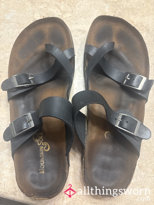 Soft & Well-Loved Black Leather Sandals