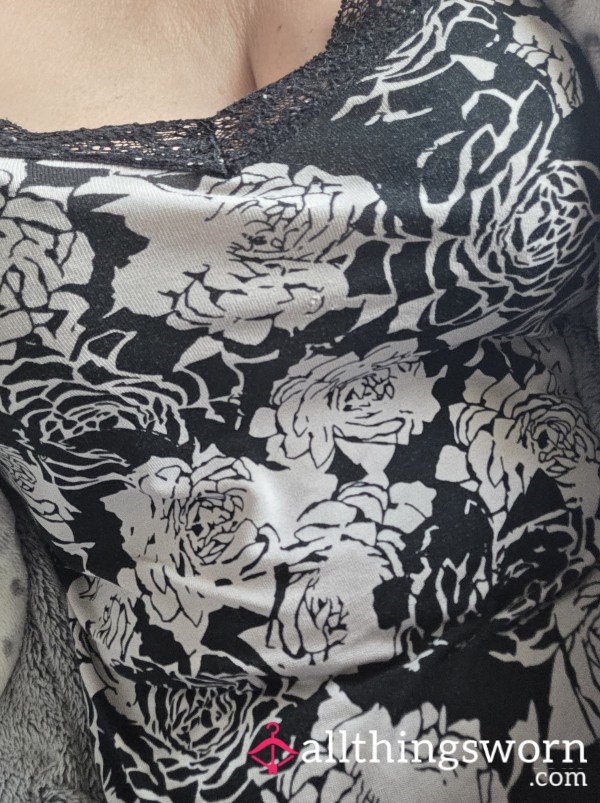 Well Worn Black And White Vest Top