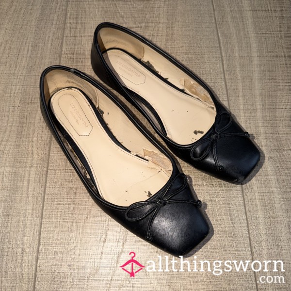 Well Worn Black Ballet Flats