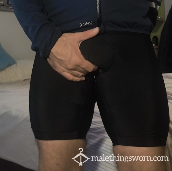 Well-Worn Black Bib Shorts – Long Rides & Camino De Santiago 🔥