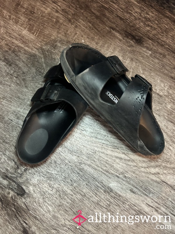 Well Worn Black Birkenstocks