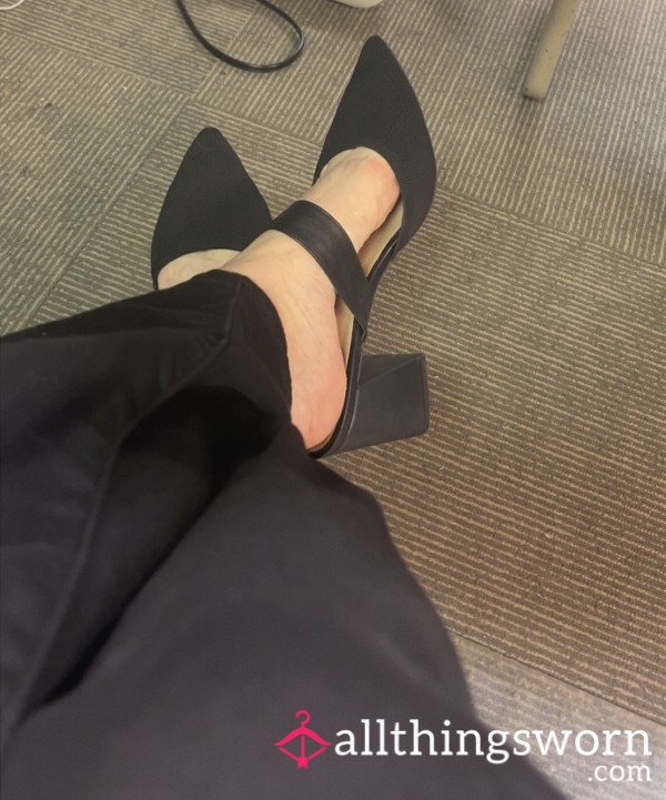 ~SOLD~Well Worn Black Block Heels
