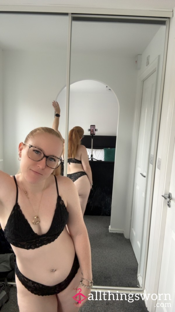 Well Worn Black Bra Set