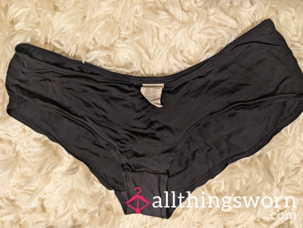 🖤 Well-Worn Black 'Calvin Klein' Hipster Boyshorts, XS🖤