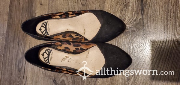 Well Worn Black Flats