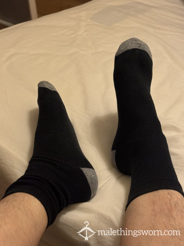 Well-worn Black & Grey Socks