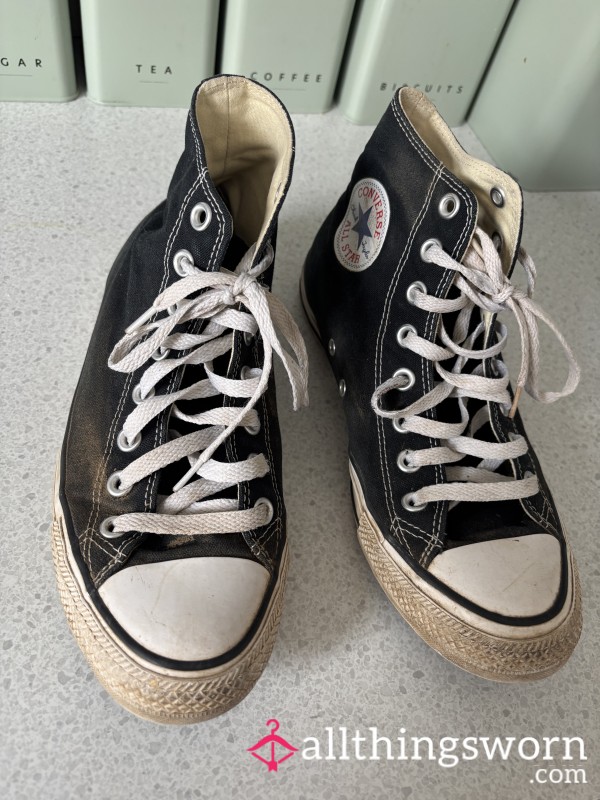 Well Worn Black High Top Converse