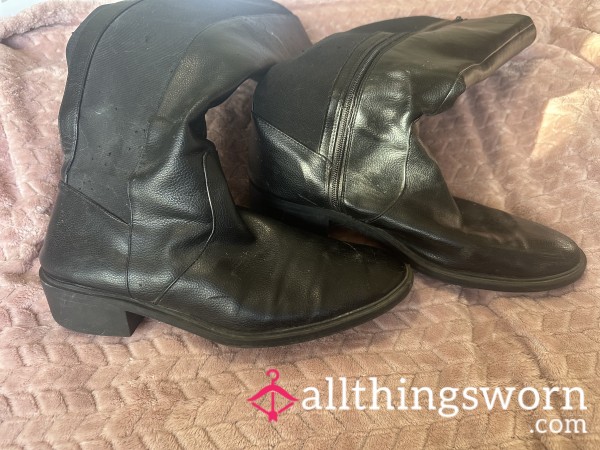 Well Worn Black Knee High Boots - Size 9