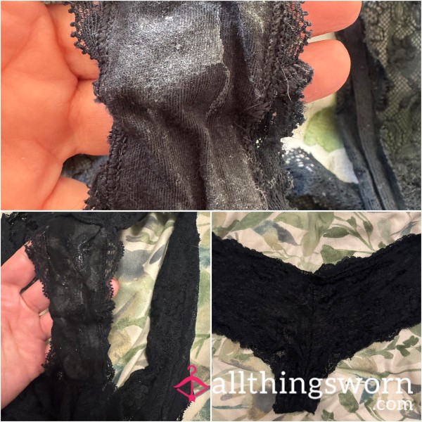 Well Worn Black Lace Panties