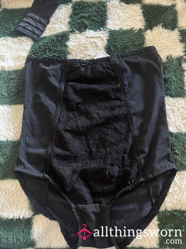 Well-Worn Black Lace Shapewear Panties – Size 12