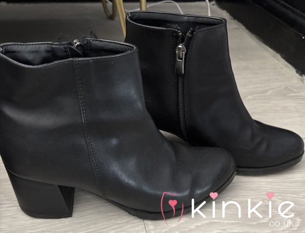 Well Worn Black Leather Ankle Boots