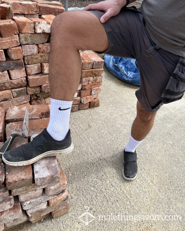 Well-Worn Black Nike Trainers With A Pair Of Free Sweaty Socks!