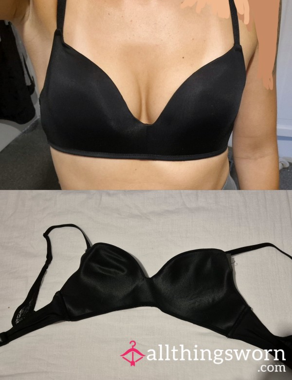 Well Worn Black Padded Silky Bra