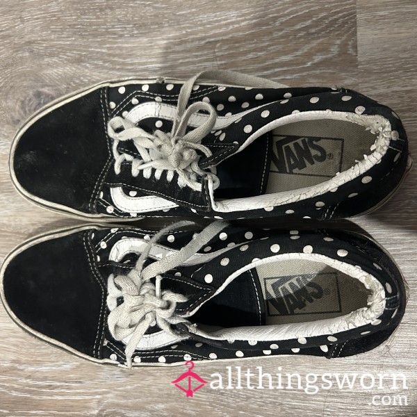 Well Worn Black Polka Dot Vans