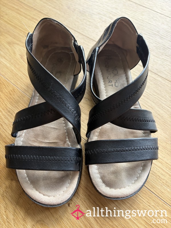 Well Worn Black Sandals
