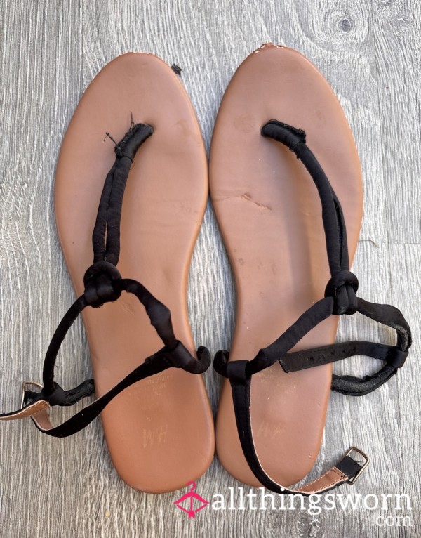 Well Worn Black Sandals