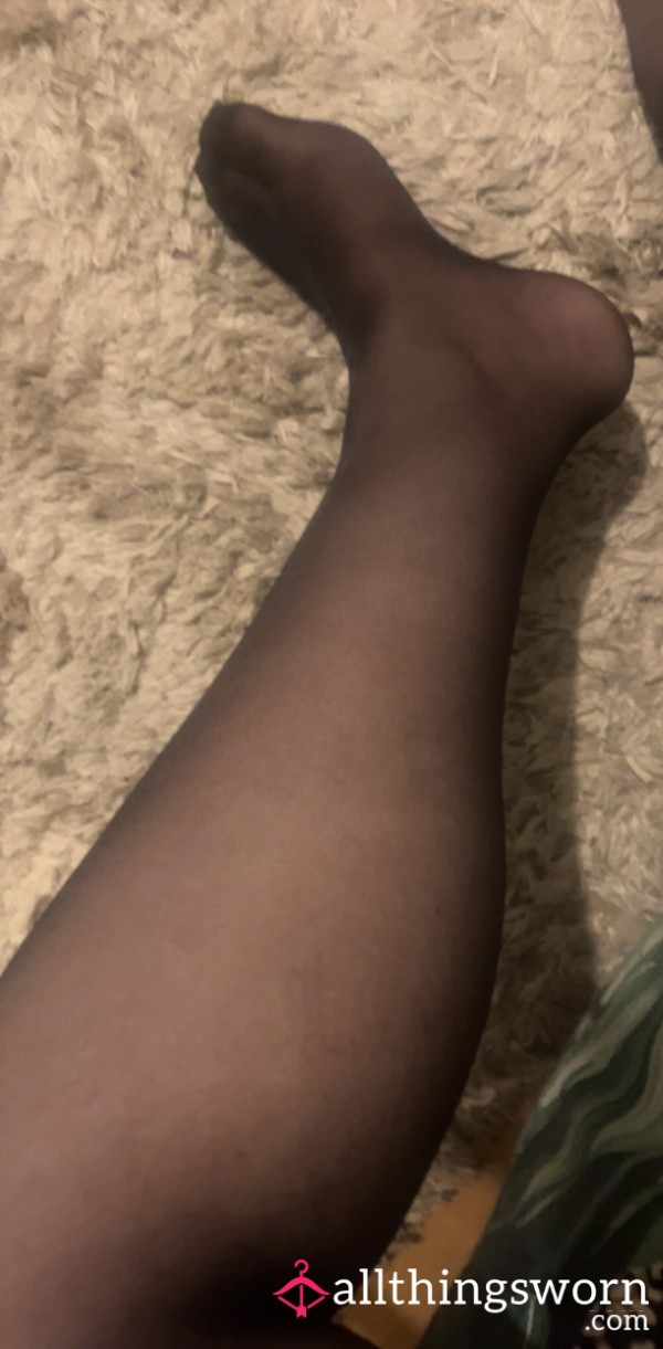 Well-worn Black Sheer S**y Pregnant Milf Pantyhose