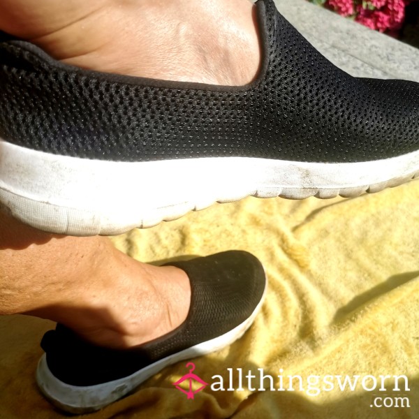 Well Worn Black Size 7uk Sketches Trainers /sneakers. Sweaty And Smelly. Worn Barefoot. £25 💋💋