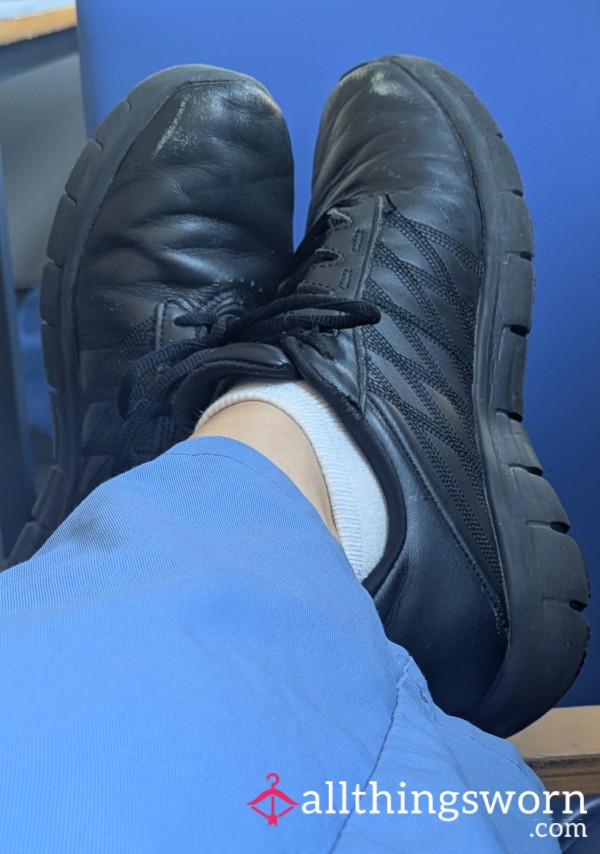Well Worn Black Sketchers Worn By NHS Nurse