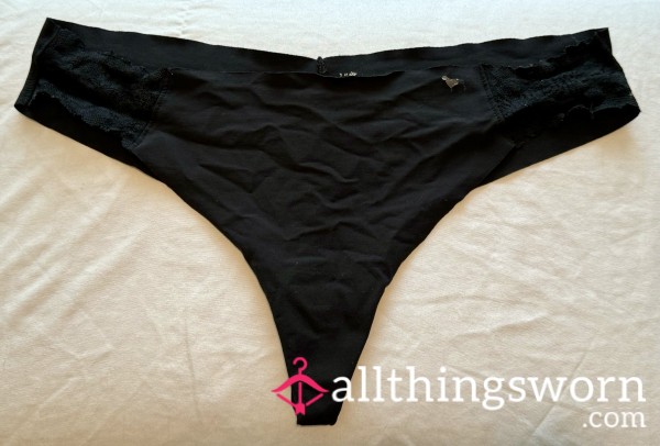 WELL Worn Black Thong! Can’t Even Tell The Size! 🖤