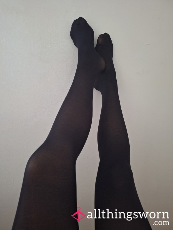 Well-worn Black Tights, Worn For A Full Day, Directly On Skin, No Panties.💋