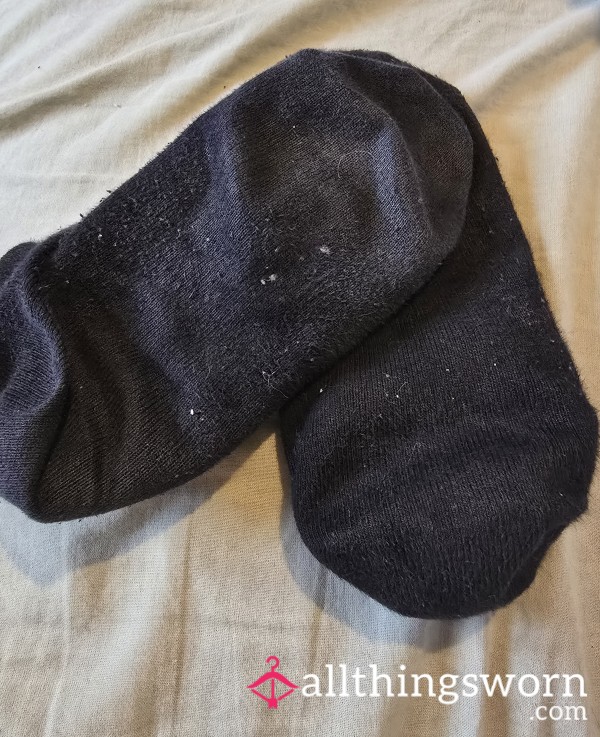 Well Worn Black Trainers Gym Socks