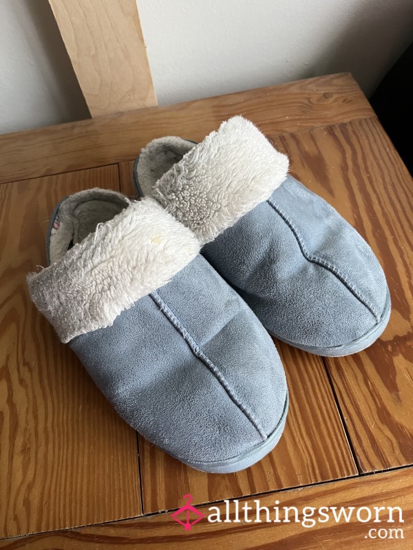 Well Worn Blue Slippers