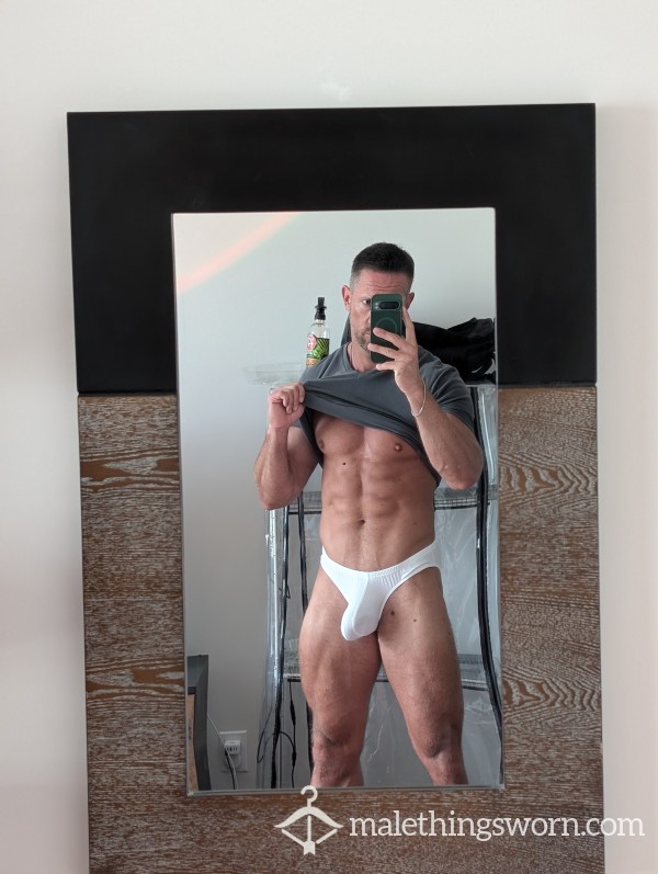 Well Worn Bodybuilder's White Undies