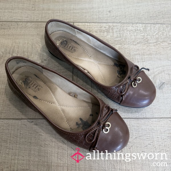 Well Worn Brown Ballet Flats