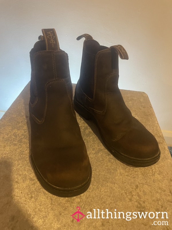 Well Worn Brown Leather Yard Boots