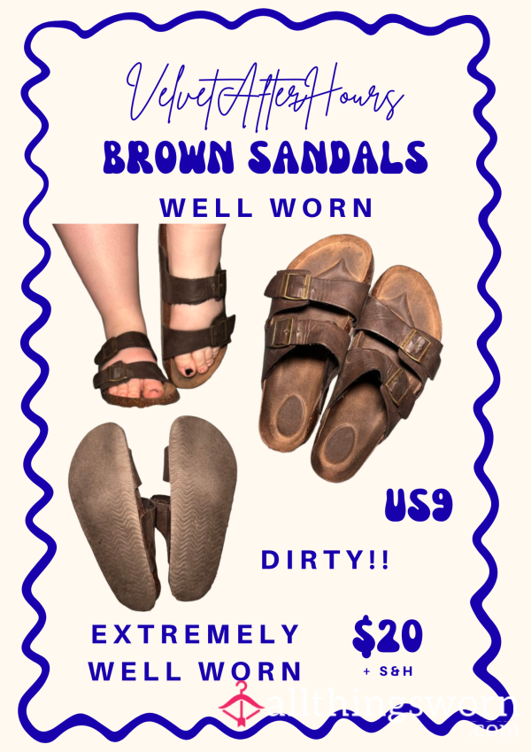 🩴 Well-Worn Brown Sandals 🩴