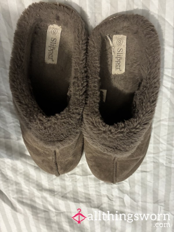 Well Worn Brown Slippers