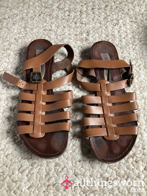 Well-Worn Brown Strappy Sandals