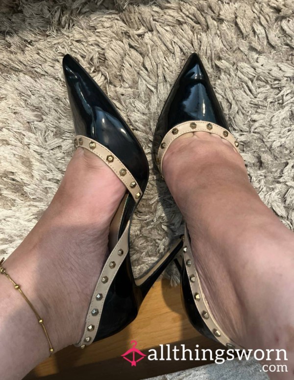 Well Worn By Pregnant Milf S**y Office Patent High Heels