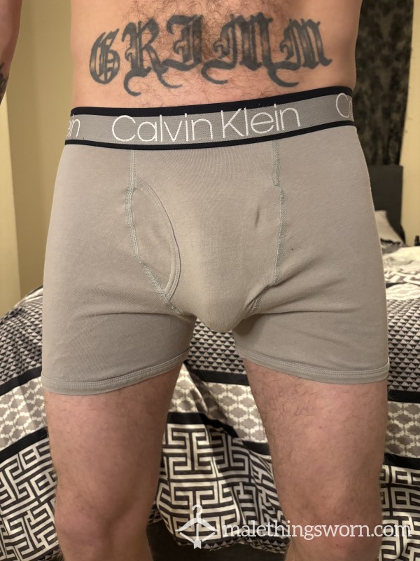 Well-worn Calvin Clein Boxer Briefs