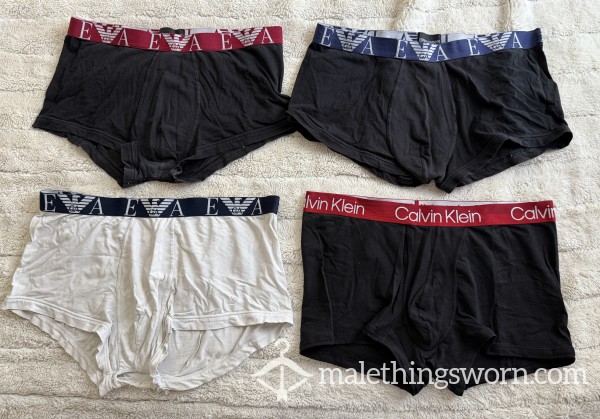 🔥 Well-Worn Calvin Klein & Armani Boxers – Ready For Their Next Home 🔥