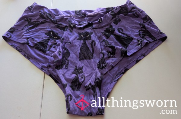 Well-worn Cat Pattern Panties 🐈‍⬛