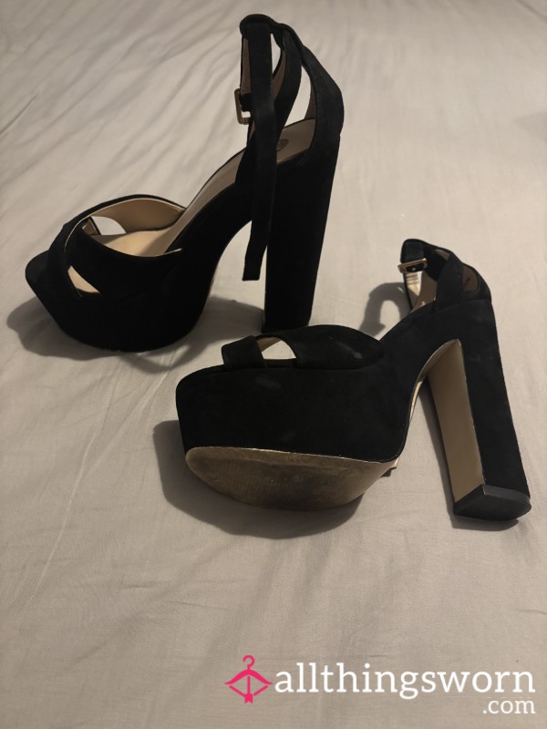 Well-Worn Chunky Heels Size 4 - 10 Years Of Steamy Adventure