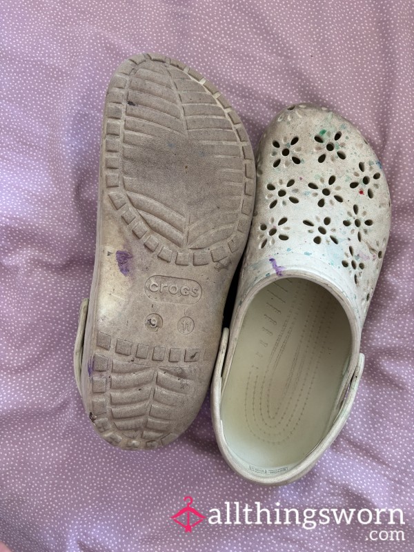 Well Worn Crocs (Size 9)