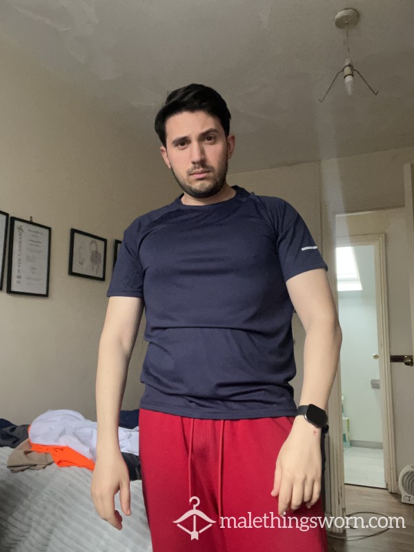 Well Worn Dark Blue Gym Shirt Deep Funk