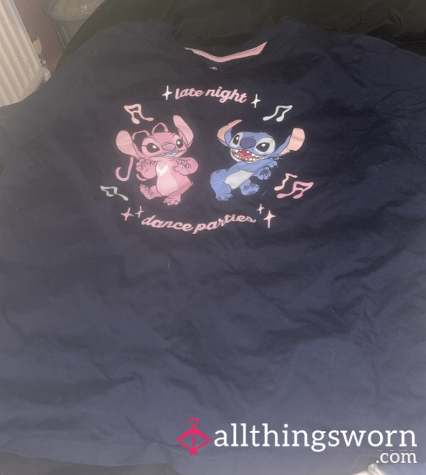💙 Well-Worn Disney Stitch Pyjama Top 💙 Slept In • Soft & Cosy 🌺✨