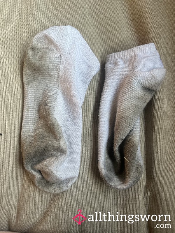 Well-Worn Earthy White Socks