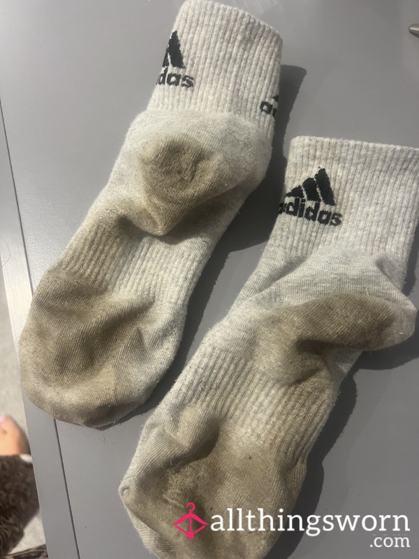 Well Worn Filthy Adidas Socks